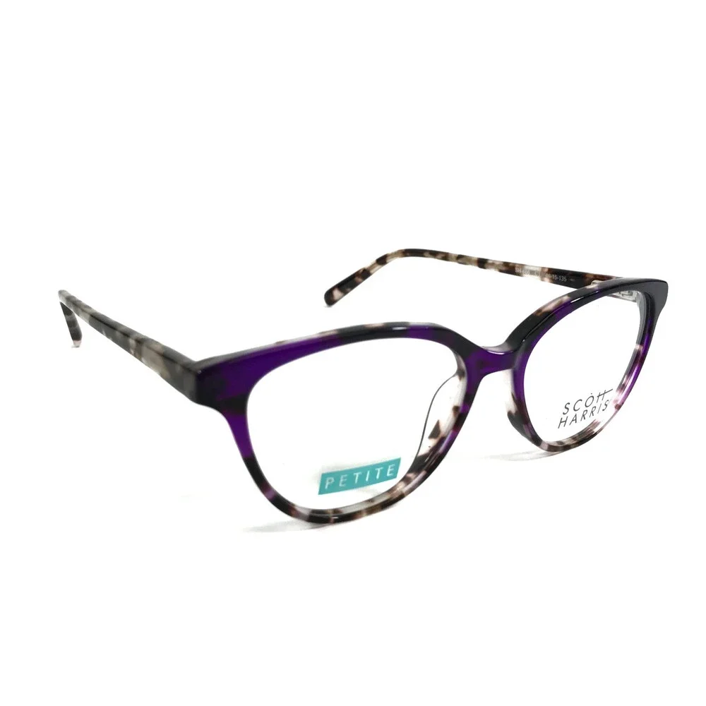 Scott Harris Petite Eyeglasses Frame SH-686 C1 Plum Tortoise Cat Eye 48-15-135
